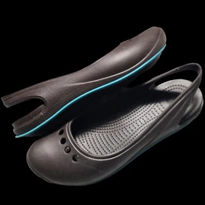 CROCS TONE SKYLAR FLAT MARY JANE JUNEAU SLING BACK SHOE~Black Blue~Women 10~ - Picture 1 of 6