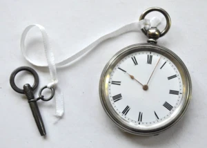 Vtg. pocket watch w/key winder, unbranded - Picture 1 of 5