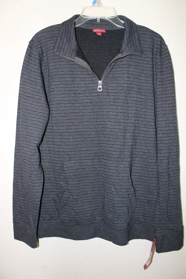 Мужская толстовка Merona на четверть молнии в полоску, размеры/цвета () - Изображение 1 из 2
