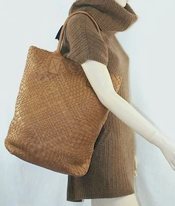 995 $ Falorni F901 camelfarbene geflochtene Ledertasche Handtasche Damen Hobo Lady Falor ITALIEN - Bild 1 von 7