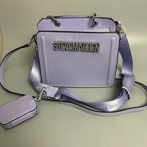 STEVE MADDEN "BEVELYN" CROSSBODY SATCHEL PURSE LAVENDER PURPLE WITH CASE NEW - Picture 1 of 7