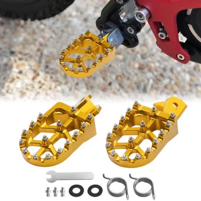 Gold Aluminum Dirt Bike Rests Pedal Foot Pegs For Surron Light Bee X/S Segway - Image 1 of 4