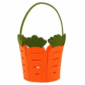 Sacchetto feltro carota pasquale bambini trattamento caccia coniglietto morbido arancione giardino attività uovo - Foto 1 di 2
