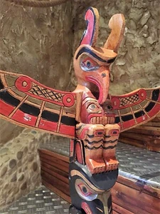 Totem Pole 50 cm, Coat of Arms Post, Tortem Pole, Totem Stake, Modern Art, New  - Picture 1 of 6