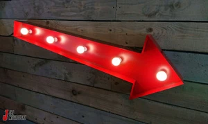 Medium 4'ft Retro American Arrow Sign Garage Wall Art Quirky Man Cave Garden Bar - Picture 1 of 6