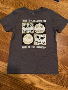 Nightmare Before Christmas This Is Halloween Reverse Sequin Girls Shirt Sz Med - Picture 1 of 4
