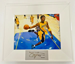 Kobe Bryant 8x10 Tribute Photo – White Frame w/ Engraved Signature Plaque - Picture 1 of 5