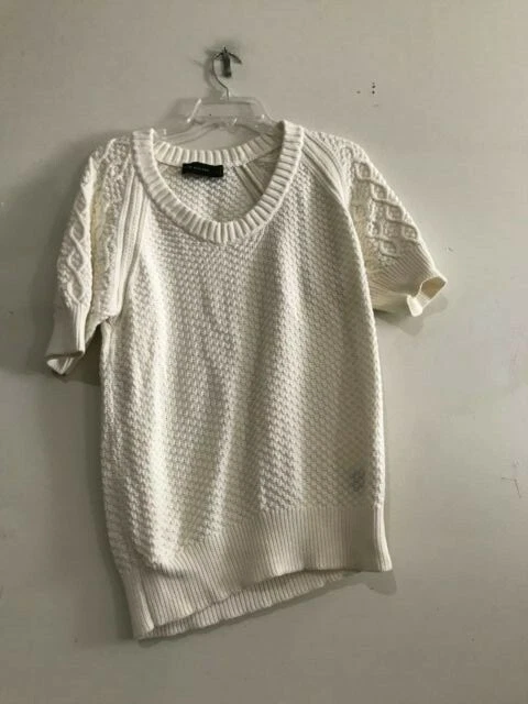 Suéter The Limited Talla XL 100 % Algodón Crema Cable Mujer Puff Elegante RN#54874 Foto 1 de 4