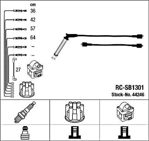 Kit de cables de encendido NGK negro para SAAB 9000 9-3 89-03 8817314 Foto 1 de 1
