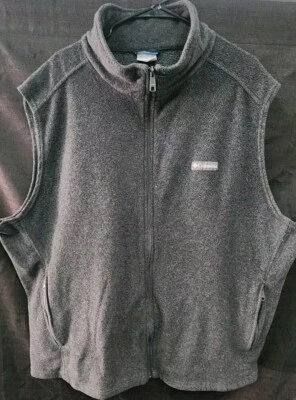 Chaleco Columbia Para Hombres 4XT Grande Alto Gris Cremallera Completa Vellón Cuello Alto Exterior Foto 1 de 4