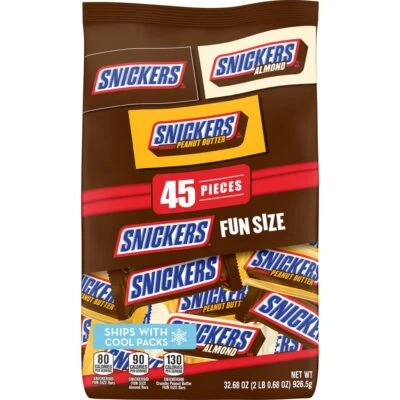 Snickers Fun Size Variety Pack Chocolate Candy Bars Bulk 204 Pound Assortment