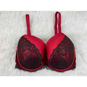 Cacique Women's Size 40F Red Black Lace Full Coverage Underwire Bra