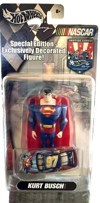 NOVO HOTWHEELS RACING NASCAR KURT BUSCH EDIÇÃO ESPECIAL SUPERMAN CAR DC COMIC! - Imagem 1 de 4