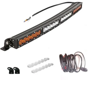 50'' Curved Led Light Bar Amber White Combo Work Offroad SUV UTE 4WD Truck Boat - Picture 1 of 11