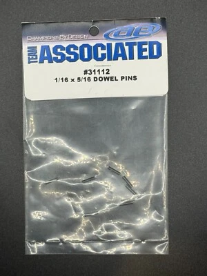 Team Associated 31112 Dowel Pins (8) 1/16" x 5/16" Steel - Image 1 of 2