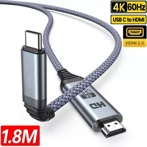 USB C to HDMI cable 4K 60Kz Type C to HDMI 2.0 adapter for Apple Iphone 15 Dell - Picture 1 of 8