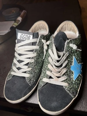 Golden Goose Green Glitter Blue Star Superstar 38 Foto 1 de 4