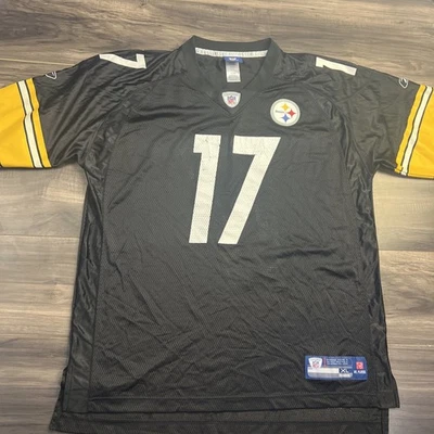 匹兹堡钢人队 Reebok 球衣 Mike Wallace #17 黑色 XL NFL 现场 — 第 1/4 张图片