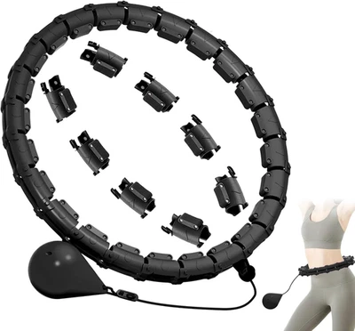 BESUCHE DEN AUEJACKY-STORE Smart Hula Hoop mit Zähler (32 Knoten/165cm) – Leiser Fitness-Reifen