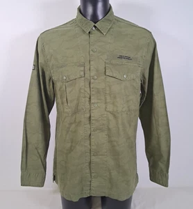 SUPERDRY Utility Field Shirt Langarm 2-Pocket Camouflage Grün Druckknopf Baumwolle XL - Bild 1 von 24