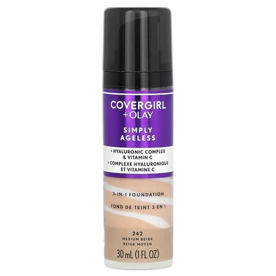 Olay Simply Ageless, 3-in-1 Foundation, 242 Medium Beige, 1 fl oz (30 ml) - Image 1 of 3
