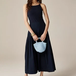 J.Crew Biesen Mixy Midikleid Navy Blau Größe Medium Neu mit Etikett - Bild 1 von 9