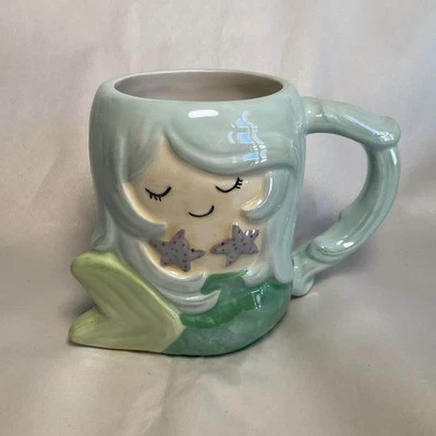 Taza con forma de sirena Seafoam "Besos de sirena deseos de estrellas de mar"   Foto 1 de 4