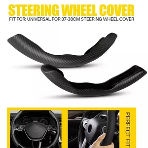 2x Accesorios de moldura de cubierta antideslizante elevador de volante de coche de fibra de carbono negro - Imagen 1 de 6