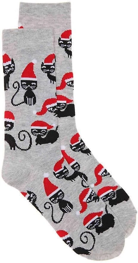 Mujeres K Bell Gatos Negros en Santa Sombreros Retro MCM Kitty Diseño Navidad Calcetines Foto 1 de 1