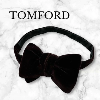 Tom Ford бархатный коричневый лента галстук-бабочка классический официальный аксессуар б/у - Изображение 1 из 3