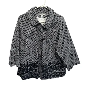 CJ Banks WUNDERSCHÖNER schwarz-weißer Damen Blazer Mantel Größe 2X Baumwolle Elasthan  - Bild 1 von 10