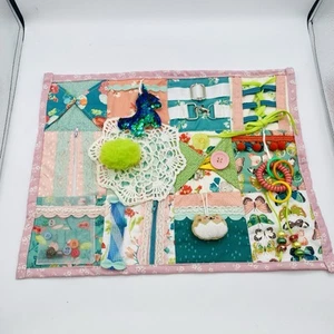 Dementia Fidget Blanket Handcrafted 14”x 18” - Picture 1 of 9