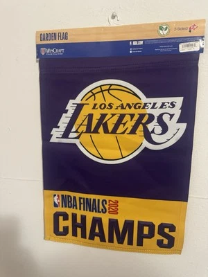Bandera de jardín de 2 lados de los campeones de las finales de la NBA de Los Angeles Lakers 2020 Foto 1 de 2