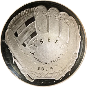 2014-P Baseball Hall of Fame Commemorative Silver $1 PCGS Gem Proof - Signature - Picture 1 of 4