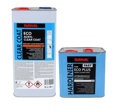 SET Ranal 30302+30315 2K barniz transparente ECO 2:1 incl. Endurecedor corto 7,5 L | Barniz transparente 5,0 - Imagen 1 de 4