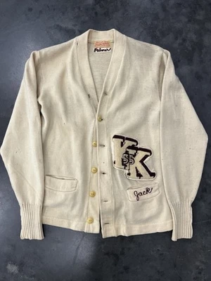 True Vintage 1950s 100%  Wool Women’s Cool Cream Colored Cardigan Size:S - Image 1 of 3