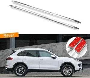 2Pcs Fits for Cayenne 2011-2018 Aluminum Roof Rail Rack Side Rail Bar - Silver - Picture 1 of 6