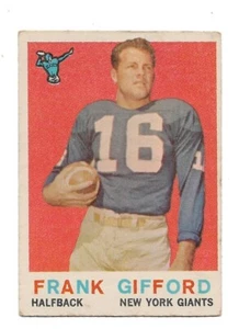 1959 TOPPS FRANK GIFFORD #20 N.Y. GIANTS EXCELLENT - Imagen 1 de 2