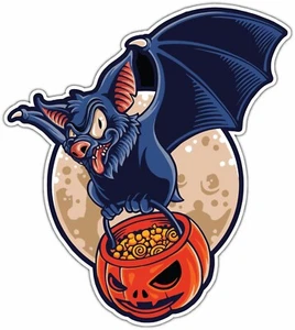 Bat Vampire Bloodsucker Flying Halloween Car Bumper Window Sticker Decal 4"X5" - Imagen 1 de 1