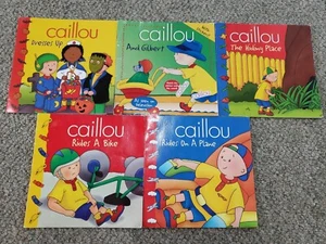 Caillou Lot 5 Picture Books Bike~Rides On A Plane~Dress up~Hiding place~Gilbert - Picture 1 of 10