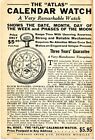 1935 small Print Ad of The Atlas Calendar Pocket Watch