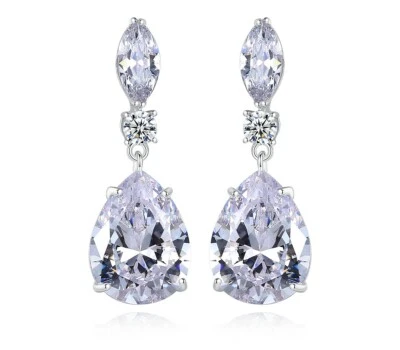  Damen Ohrringe Ohrhänger Zirkonia AAA Ohrschmuck Ladies Earrings Modeschmuck - Bild 1 von 4