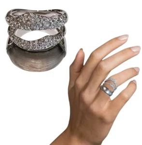 ALEXIS BITTAR Orbiting Lucite Pave Crystal Encrusted Ring - Picture 1 of 10