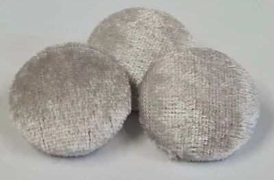 Silver Crushed Velvet Buttons, 16mm, 18mm, 20mm, 23mm, 25mm 31mm 37mm - Image 1 of 4