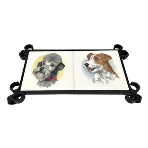 Vintage Pot Trivet - Dog Bowl Stand – Dog Lover Gift - French Iron Worktop Saver - Picture 1 of 11
