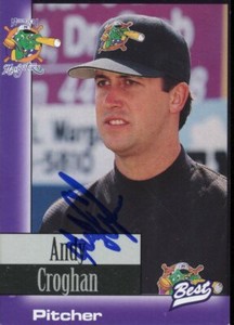 1997 Norwich Navigators ANDY CROGHAN Signed Card autograph AUTO YANKEES