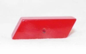 Roter Bakelit Kippknopf rechteckig diagonale Enden Mitte des Jahrhunderts modern #102 - Bild 1 von 3