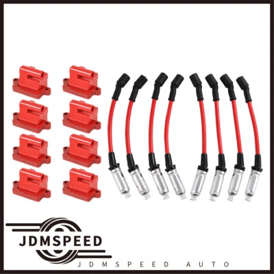 For Chevy Silverado GMC 4.8/5.3/6.0/8.1L 8x Ignition Coil Pack & Spark Plug Wire - Image 1 of 4