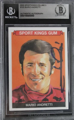 Mario Andretti Race Car Driver Autographed Signed 2022 Sportskings #103 Card BAS - Image 1 of 3