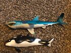 Vintage 1980s Shark and Killer Whale Plastic Toys